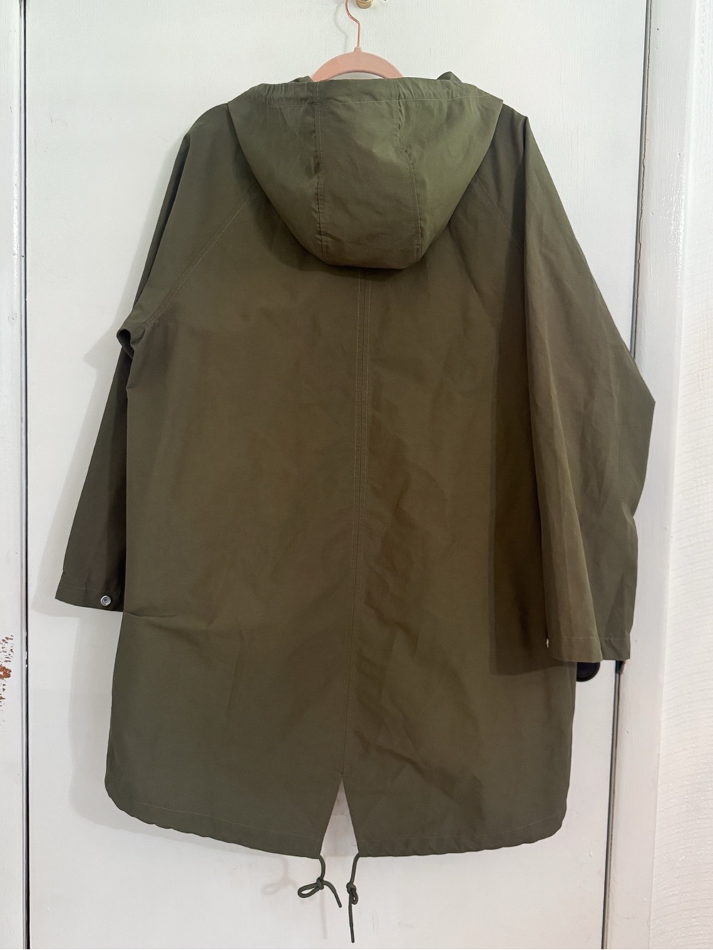 Everlane Olive THE ANORAK Hooded Rain Parka Jacket size XL - Picture 7 of 11